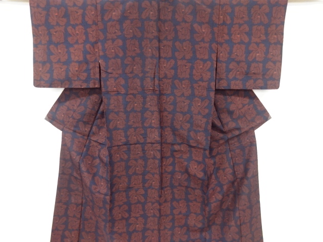 JAPANESE KIMONO / ANTIQUE KIMONO / SILK / TOKAMACHI TSUMUGI / WOVEN FLOWER